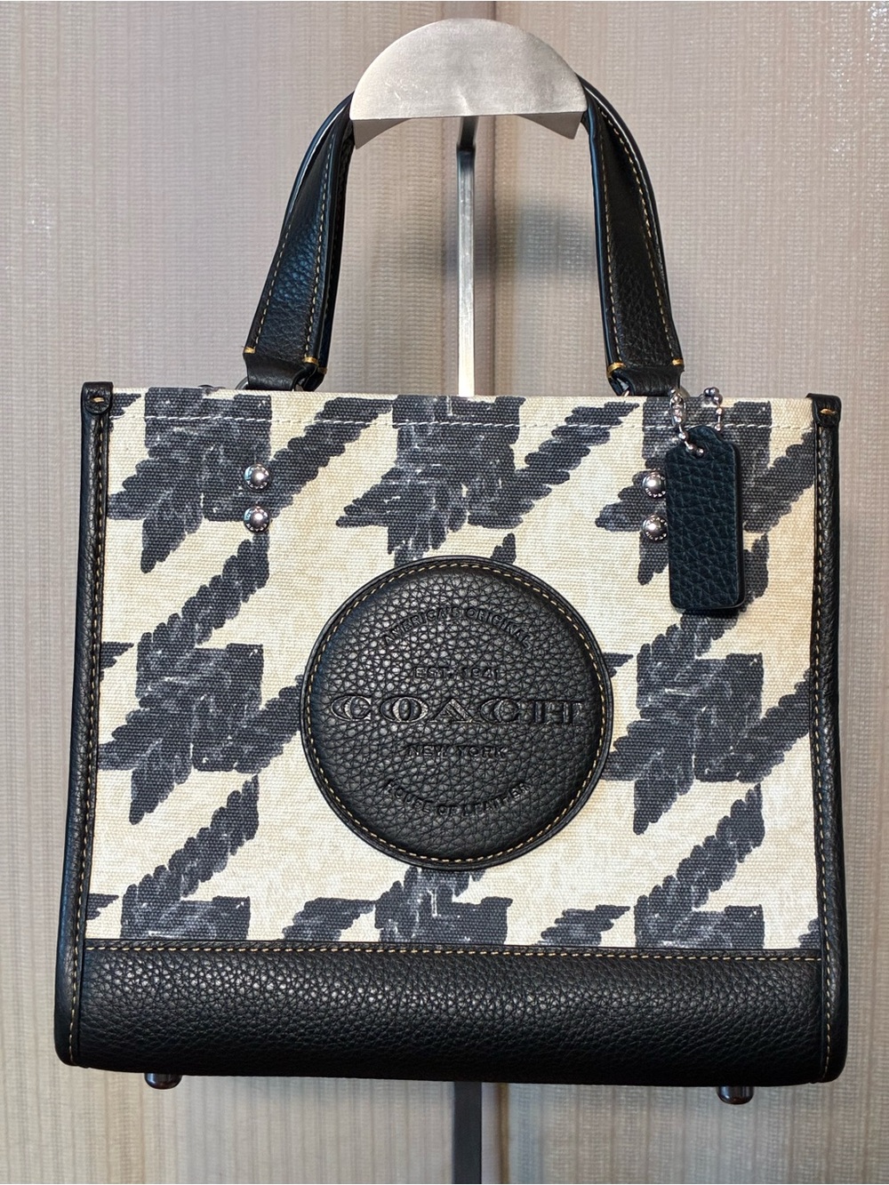 Coach Dempsey Black & White Printed Canvas Tote
